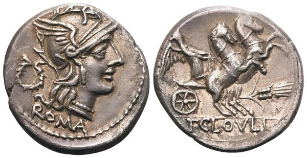 T. Cloelius, Denarius, Rome, 128 BC; AR (3,90 g; 19,5 mm; 3 h)