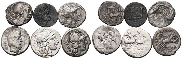 Lot of of 6 Roman Republican AR coins