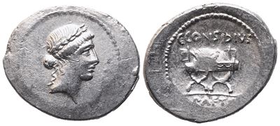 C. Considius Paetus, Denarius, 46 Bc; Ar (4,34 G; 22,4 MM; 1 H)
