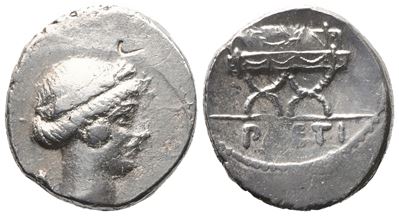 C. Considius Paetus, Denarius, 46 Bc; Ar (3,68 G; 16,8 MM; 6 H)