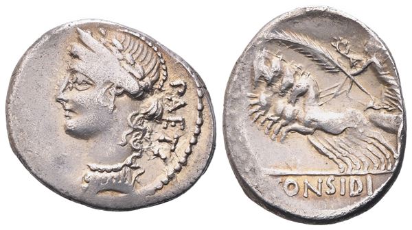 C. Considius Paetus, Denarius, 46 BC; AR (3,98 g; 19,5 mm; 9 h)
