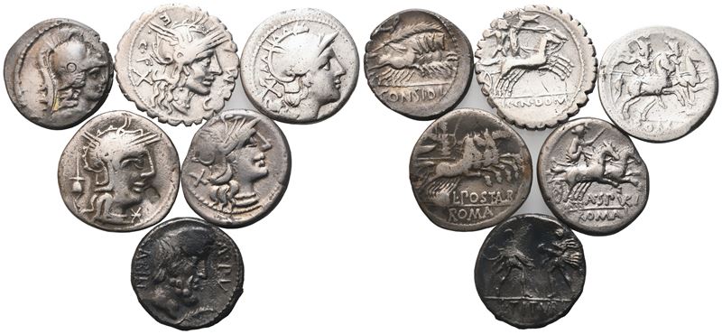 Lot Of 6 Roman Republican Denarii