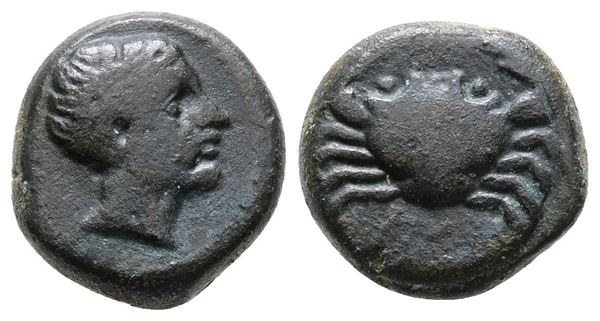 Sicily, Motya, c. 400-397 BC. Æ Hexas (12 mm, 3.28 g).
