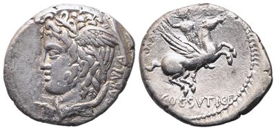 L. Cossutius Sabula, Denarius, 72 Bc; Ar (3,46 G; 18,7 MM; 6 H)