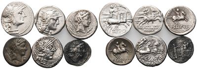 Lot Of 6 Roman Republican Ar Coins