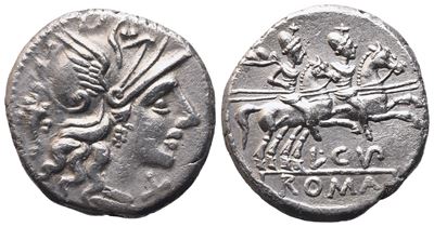 L. Cupiennus, Denarius, 147 Bc; Ar (3,80 G; 18,4 MM; 1 H)