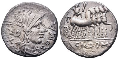 Cn. Domitius Ahenobarbus, Denarius, 116-115 Bc; Ar (3,74 G; 18,2 MM; 7 H)