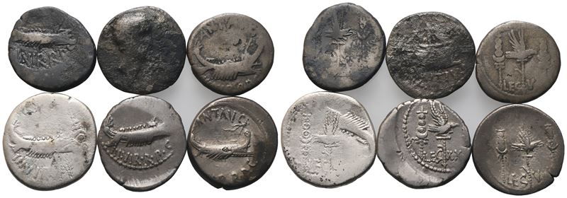 Lot Of 6 Roman Republican Denarii