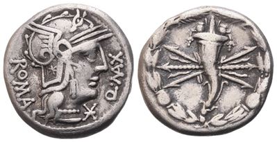 Q. Fabius Maximus, Denarius, 127 Bc; Ar (3,84 G; 17,5 MM; 10 H)