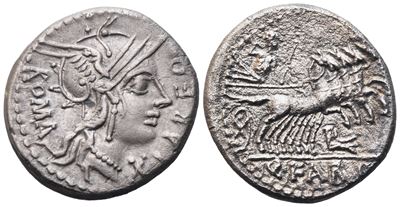 Q. Fabius Labeo, Denarius, 124 Bc; Ar (3,65 G; 18,3 MM; 6 H)