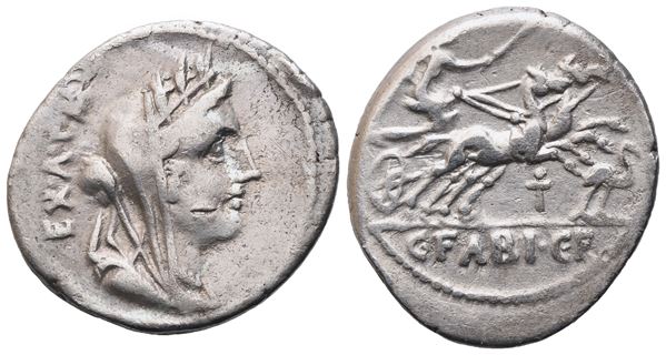 C. Fabius Hadrianus, Denarius, 102 BC; AR (3,84 g; 20,6 mm; 9 h)