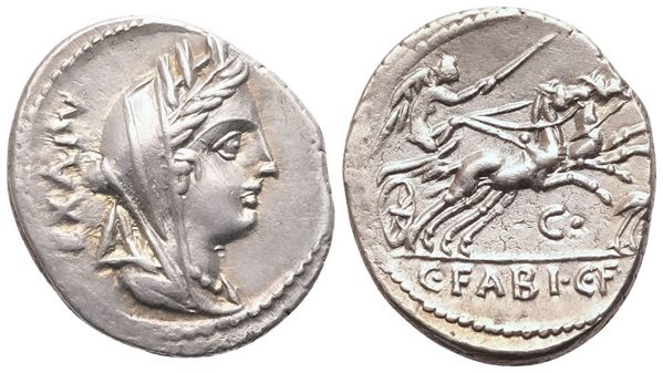 C. Fabius Hadrianus, Denarius, Rome, 102 BC; AR (4 g; 20 mm; 7 h)