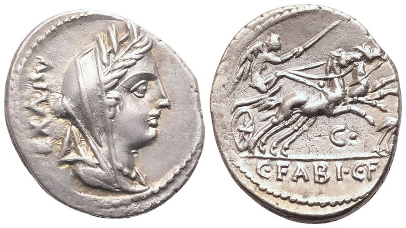 C. Fabius Hadrianus, Denarius, Rome, 102 BC; AR (4 g; 20 mm; 7 h)