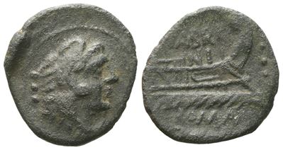 M. Fabrinius, Quadrans, 132 Bc; Æ (2,15 G; 17,3 MM; 9 H)