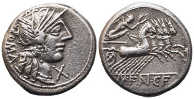 M. Fannius, Denarius, 123 Bc; Ar (375 G; 18,7 MM; 6 H)