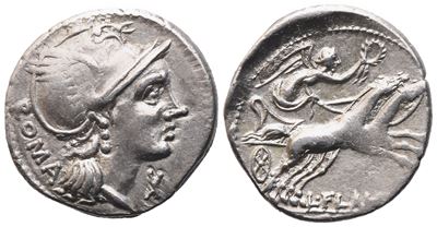 L. Flaminius Chilo, Denarius, 109-108 Bc; Ar (3,86 G; 19 MM; 9 H)