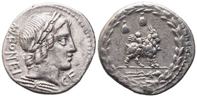 Mn. Fonteius, Denarius, 85 Bc; Ar (4,05 G; 20,1 MM; 1 H)