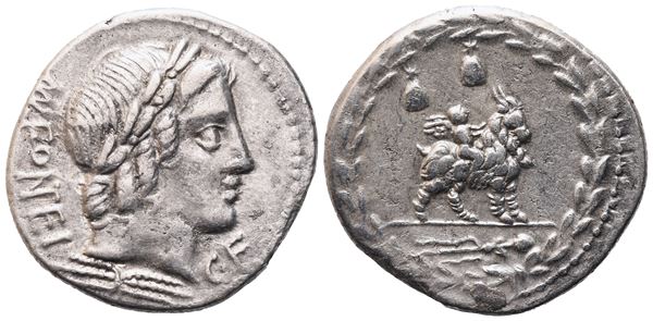 Mn. Fonteius, Denarius, 85 BC; AR (4,05 g; 20,1 mm; 1 h)