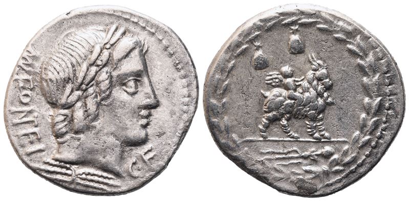 Mn. Fonteius, Denarius, 85 Bc; Ar (4,05 G; 20,1 MM; 1 H)