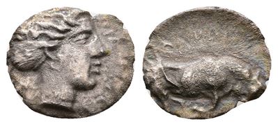 Sicily, Piakos, C. 400 Bc. Ar Litra (10 MM, 0.48 G).