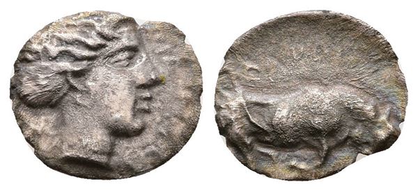 Sicily, Piakos, c. 400 BC. AR Litra (10 mm, 0.48 g).