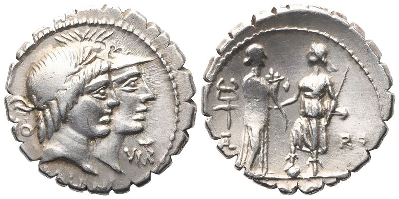 Q. Fufius Calenus And P. Mucius Corus, Denarius Serratus, 70 Bc; Ar (4 G; 19,8 MM; 5 H)