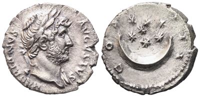 Hadrian (117–138), Denario romano, testa laureata, RIC 852