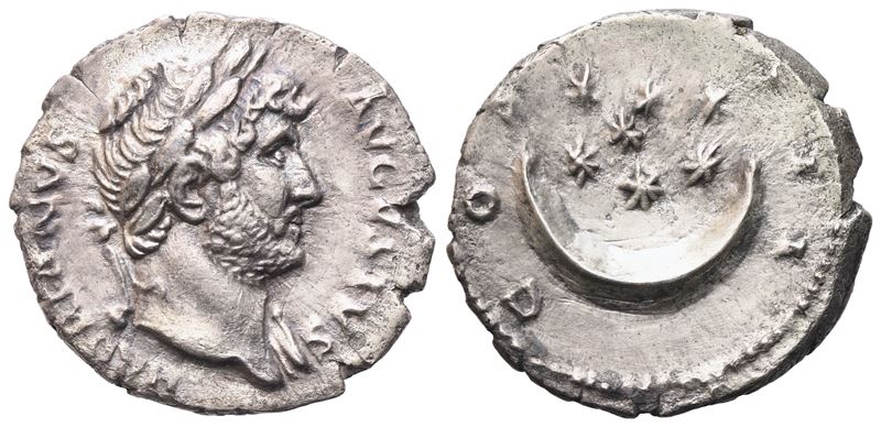 Hadrian (117–138), Denario romano, testa laureata, RIC 852