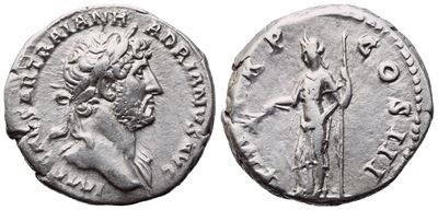 Hadrian (117-138), Denarius, Rome, 121; Ar (3,44 G; 17,6 MM; 6 H)
