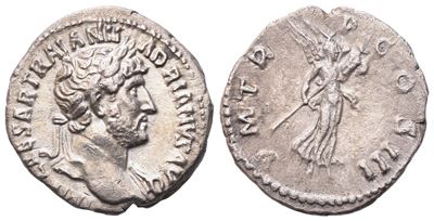 Hadrian (117-138), Denarius, Rome, 120-121; Ar (2,87 G; 17,6 MM; 6 H)