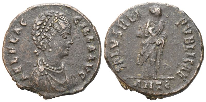 Aelia Flaccilla, Follis Struck Under Theodosius I, Antiochia, 383-388; Æ (4,84 G; 21,5 MM; 11 H)