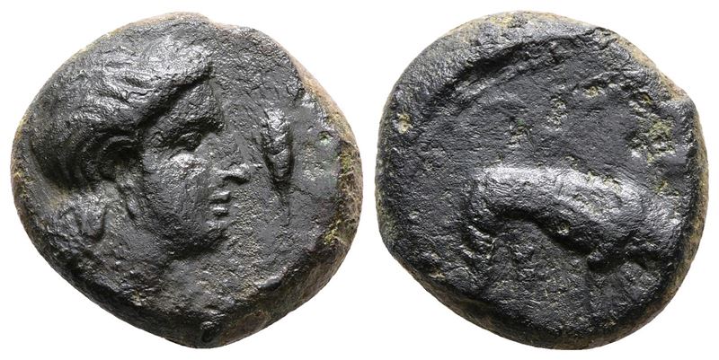 Sicily, Segesta, C. 390-380 Bc. Æ Tetras (17 MM, 6.70 G).