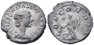 Aquilia Severa, Denarius Struck Under Elagabalus, Rome, 221-222; Ar (3,57 G; 19 MM; 6 H)