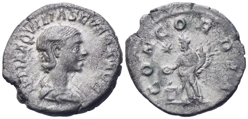 Aquilia Severa, Denarius Struck Under Elagabalus, Rome, 221-222; Ar (3,57 G; 19 MM; 6 H)