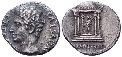 Augustus (27 Bc- Ad 14), Denarius, Spain, C. 19-18 Bc; Ar