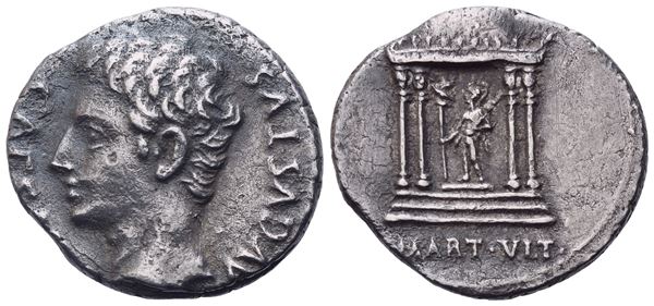 Augustus (27 BC- AD 14), Denarius, Spain, c. 19-18 BC; AR 