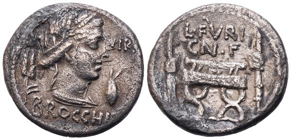 L. Furius Brocchus, Denarius, 63 BC; AR (3,60 g; 18 mm; 6 h)