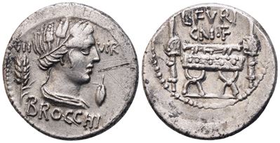 L. Furius Brocchus, Denarius, 63 Bc; Ar (3,93 G; 19 MM; 6 H)