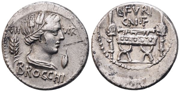 L. Furius Brocchus, Denarius, 63 BC; AR (3,93 g; 19 mm; 6 h)