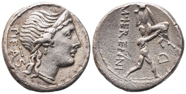 M. Herennius, Denarius, 108-107 BC; AR (3,84 g; 17,7 mm; 11 h)