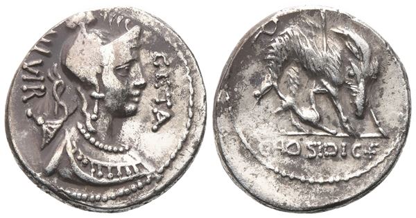 C. Hosidius Geta, Denarius, 68 BC; AR (3,95 g; 18,2 mm; 4 h)