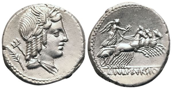L. Iulius Bursio, Denarius, Rome, 85 BC; AR (4 g; 18,5 mm; 9 h)
