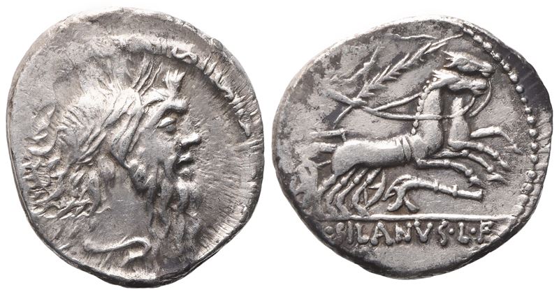 D. Iunius Silanus, Denarius, 91 Bc; Ar (3,84 G; 19 MM; 4 H)