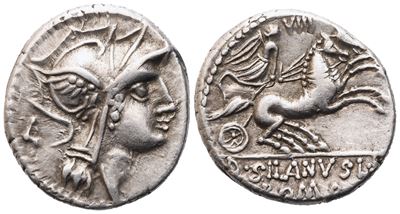 D. Iunius Silanus, Denarius, 91 Bc; Ar (4,02 G; 17,7 MM; 7 H)