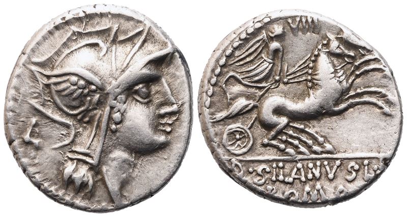 D. Iunius Silanus, Denarius, 91 Bc; Ar (4,02 G; 17,7 MM; 7 H)