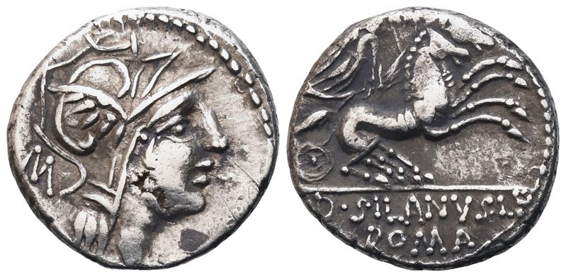 D. Silanus, Denarius, 91 Bc; Ar (3,83 G; 16,8 MM; 7 H)