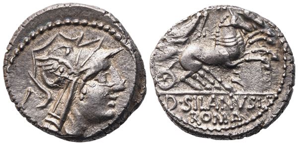 D. Iunius Silanus, Denarius, 91 BC; AR (4,05 g; 17,4 mm; 11 h)