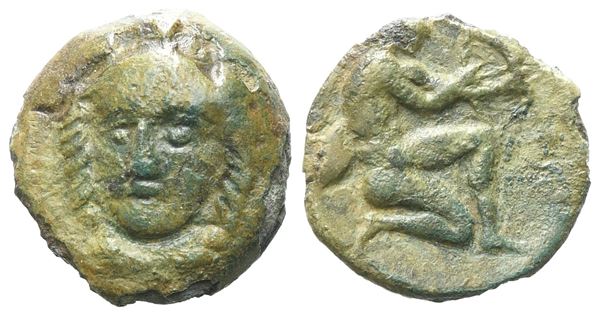 Sicily, Soloi, late 4th century BC. Æ Tetras (13 mm, 2.06 g).