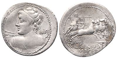 C. Licinius Macer, Denarius, 84 Bc; Ar (3,98 G; 22,7 MM; 7 H)
