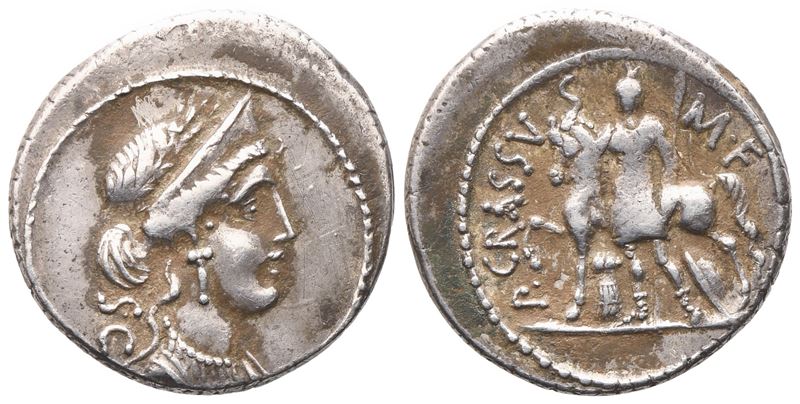 P. Licinius Crassus, Denarius, 55 Bc; Ar (4,10 G; 19 MM; 12 H)